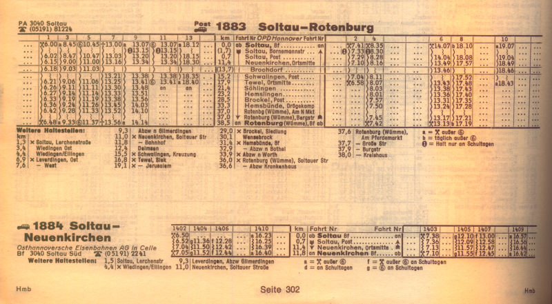 Sommer 1977BusfahrplanNE